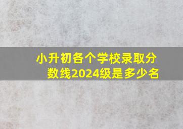 小升初各个学校录取分数线2024级是多少名