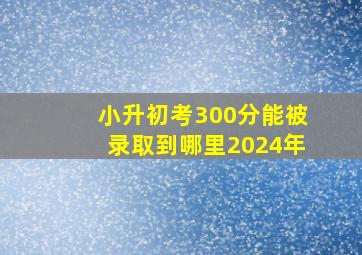 小升初考300分能被录取到哪里2024年