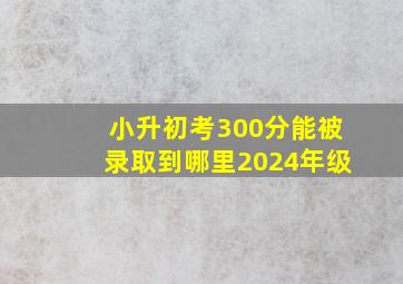 小升初考300分能被录取到哪里2024年级