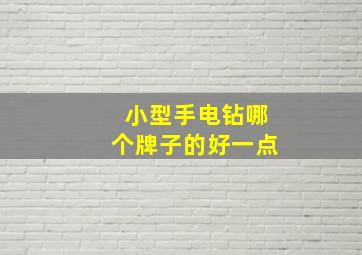 小型手电钻哪个牌子的好一点