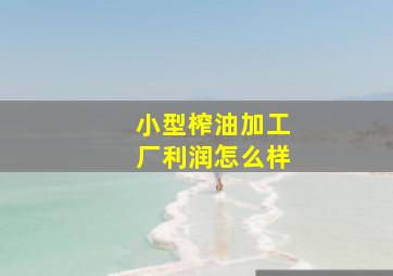 小型榨油加工厂利润怎么样