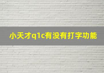 小天才q1c有没有打字功能