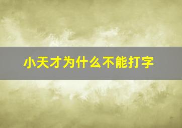 小天才为什么不能打字