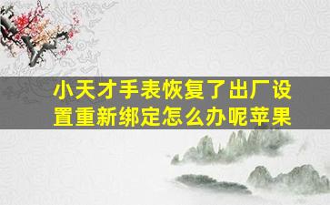 小天才手表恢复了出厂设置重新绑定怎么办呢苹果