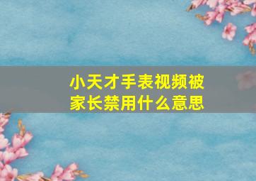 小天才手表视频被家长禁用什么意思