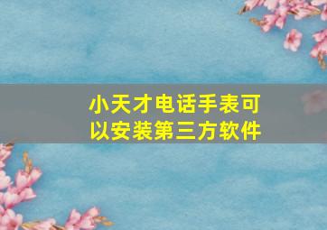 小天才电话手表可以安装第三方软件