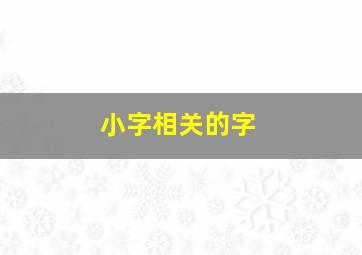 小字相关的字