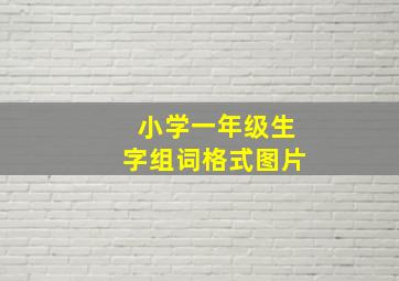 小学一年级生字组词格式图片