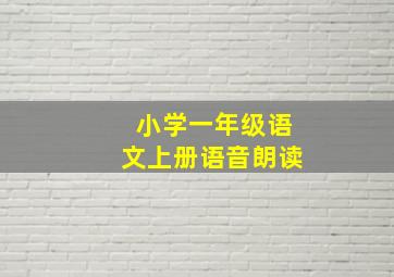 小学一年级语文上册语音朗读