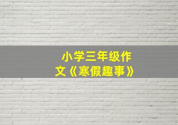 小学三年级作文《寒假趣事》