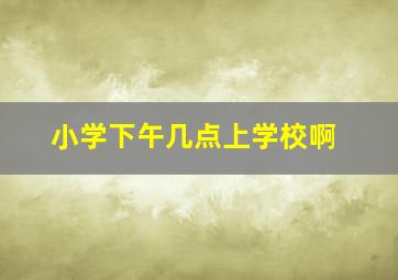 小学下午几点上学校啊