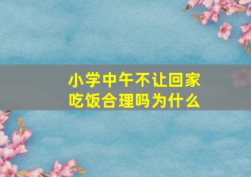 小学中午不让回家吃饭合理吗为什么