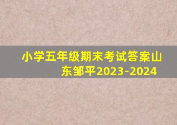 小学五年级期末考试答案山东邹平2023-2024