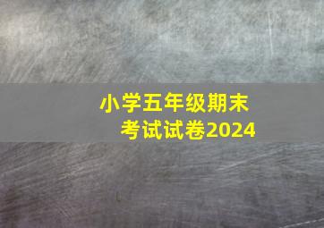 小学五年级期末考试试卷2024