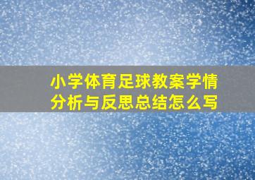 小学体育足球教案学情分析与反思总结怎么写