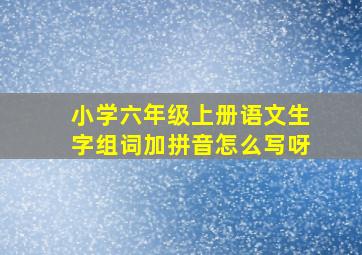 小学六年级上册语文生字组词加拼音怎么写呀