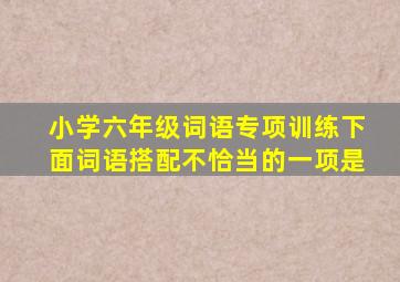 小学六年级词语专项训练下面词语搭配不恰当的一项是