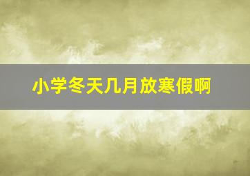 小学冬天几月放寒假啊