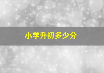 小学升初多少分