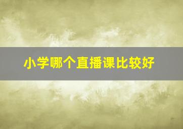 小学哪个直播课比较好