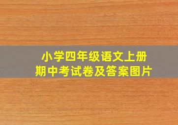 小学四年级语文上册期中考试卷及答案图片