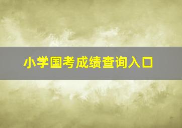 小学国考成绩查询入口