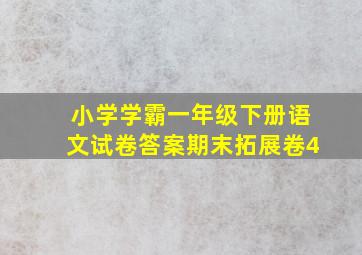 小学学霸一年级下册语文试卷答案期末拓展卷4