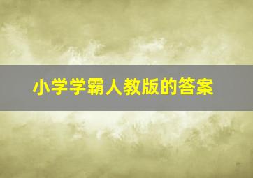 小学学霸人教版的答案