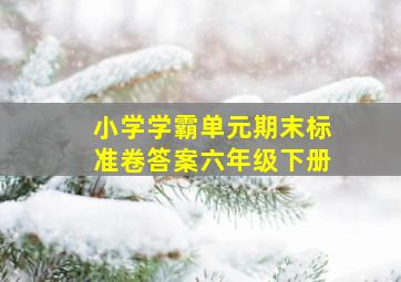 小学学霸单元期末标准卷答案六年级下册