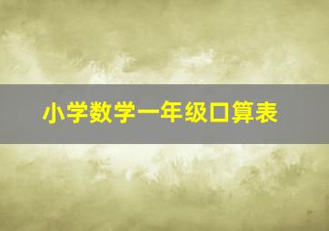 小学数学一年级口算表