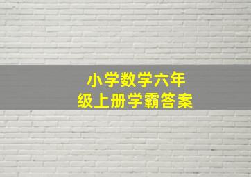 小学数学六年级上册学霸答案