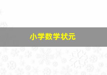 小学数学状元