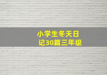 小学生冬天日记30篇三年级