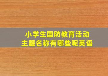 小学生国防教育活动主题名称有哪些呢英语