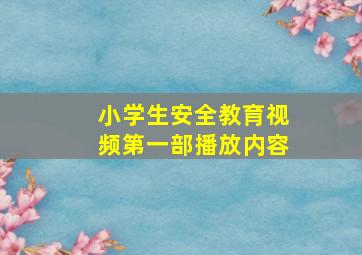 小学生安全教育视频第一部播放内容