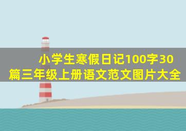 小学生寒假日记100字30篇三年级上册语文范文图片大全