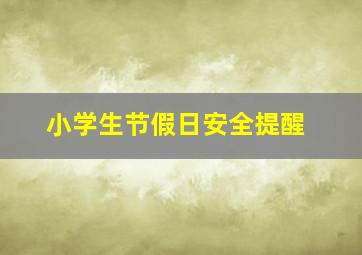 小学生节假日安全提醒