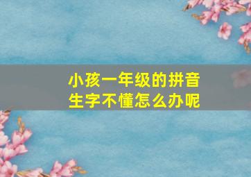 小孩一年级的拼音生字不懂怎么办呢