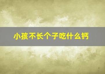 小孩不长个子吃什么钙