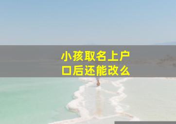 小孩取名上户口后还能改么