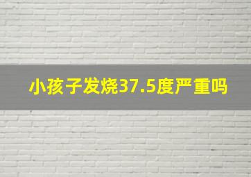 小孩子发烧37.5度严重吗