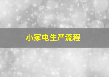 小家电生产流程