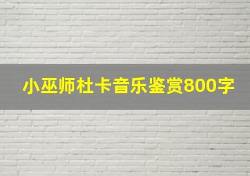 小巫师杜卡音乐鉴赏800字