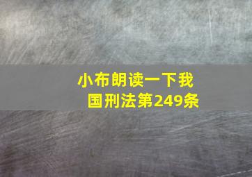 小布朗读一下我国刑法第249条