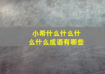 小希什么什么什么什么成语有哪些