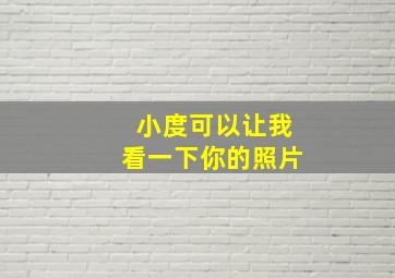 小度可以让我看一下你的照片