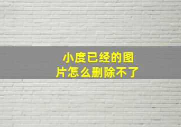 小度已经的图片怎么删除不了