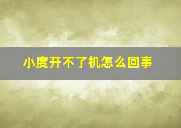 小度开不了机怎么回事