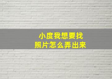 小度我想要找照片怎么弄出来