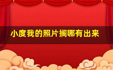 小度我的照片搁哪有出来